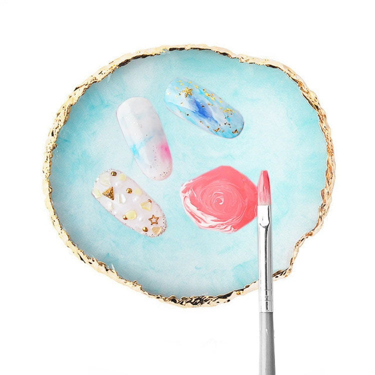 美甲調色盤 樹脂瑪瑙片美甲彩繪調色板 甲片裝飾儲物盤