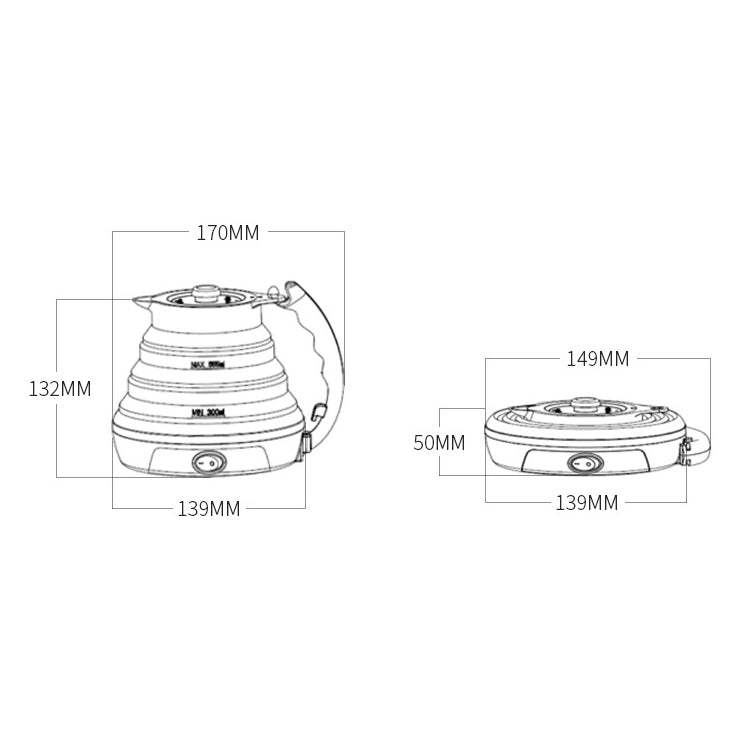 便攜摺疊式硅膠智能恆溫旅行露營電熱水壺