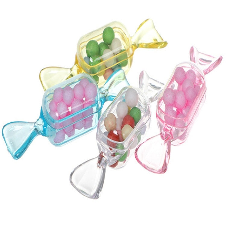 10個/套透明創意糖果包裝盒 小糖果形迷你塑料盒