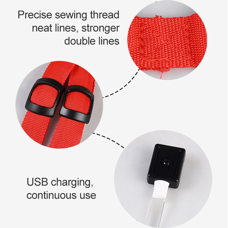 雙面LED燈線束寵物線束尼龍貓狗胸帶牽引帶