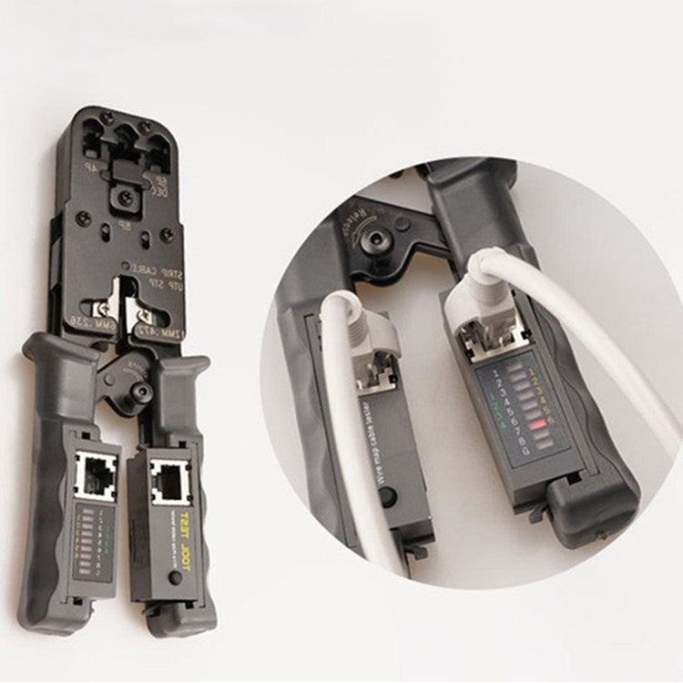 多功能4P8P6P三用帶測試儀棘輪式網絡工具擠壓接壓線網線鉗子