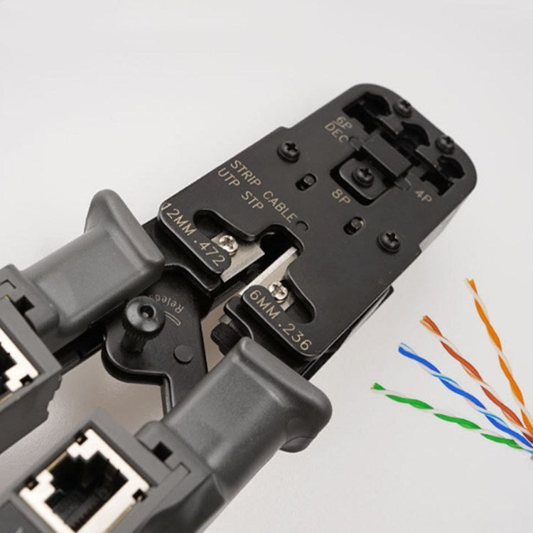 多功能4P8P6P三用帶測試儀棘輪式網絡工具擠壓接壓線網線鉗子