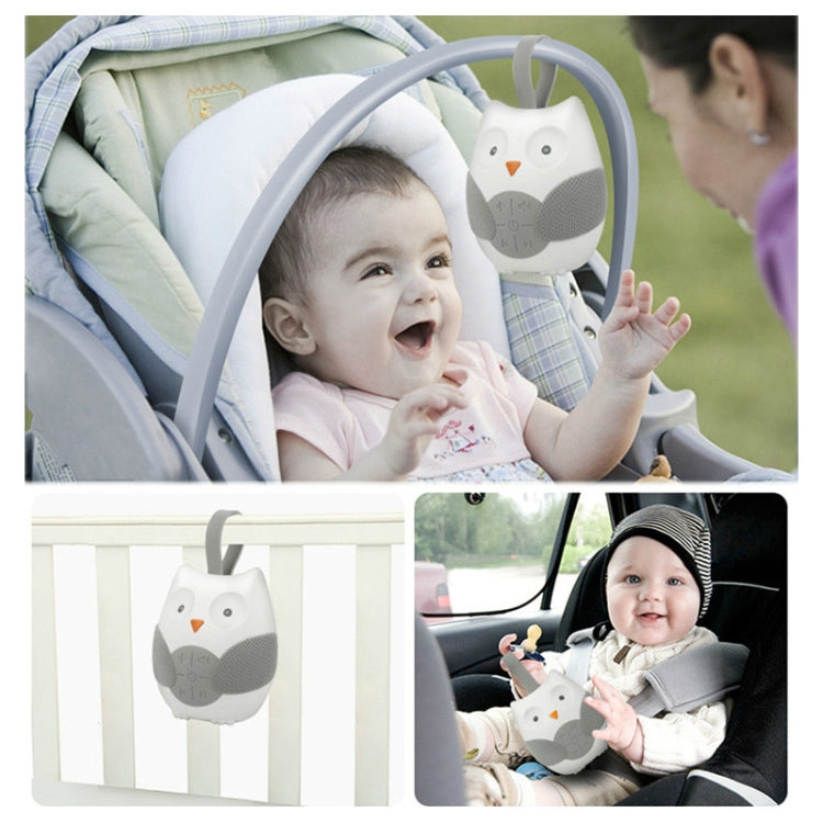 嬰兒床頭掛鈴發聲安撫睡眠軟膠貓頭鷹音樂盒玩具