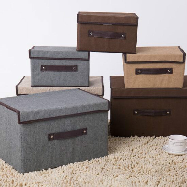 大小號兩件套 棉製收納盒 繡花櫥櫃 展示櫃 收容盒玩具收納箱