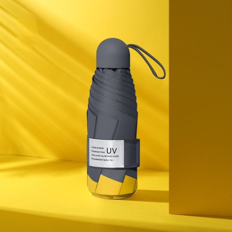 LY-0621 五折八骨傘簡約黑膠防晒遮陽傘