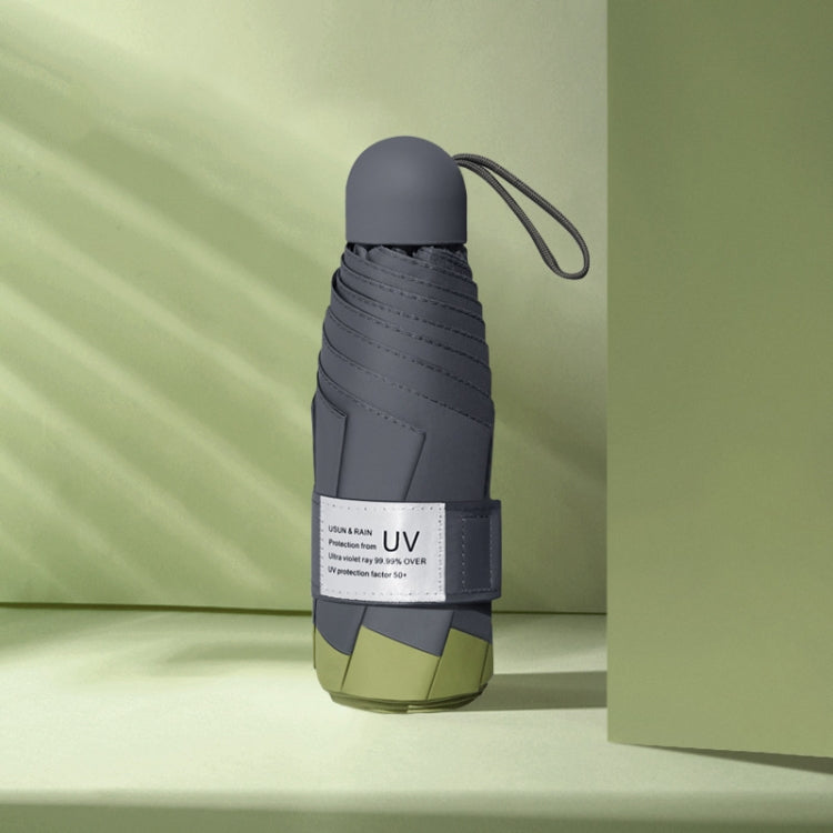 LY-0621 五折八骨傘簡約黑膠防晒遮陽傘