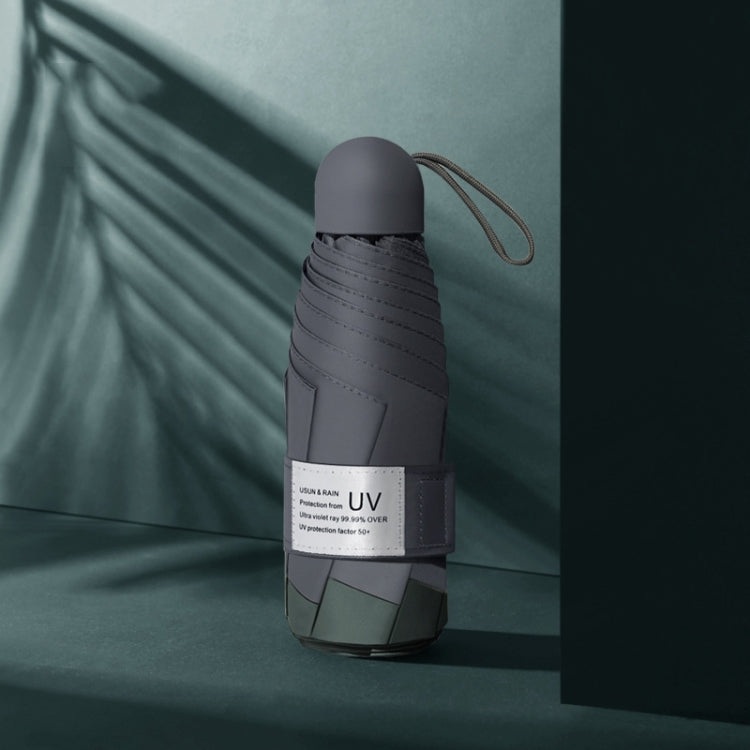 LY-0621 五折八骨傘簡約黑膠防晒遮陽傘