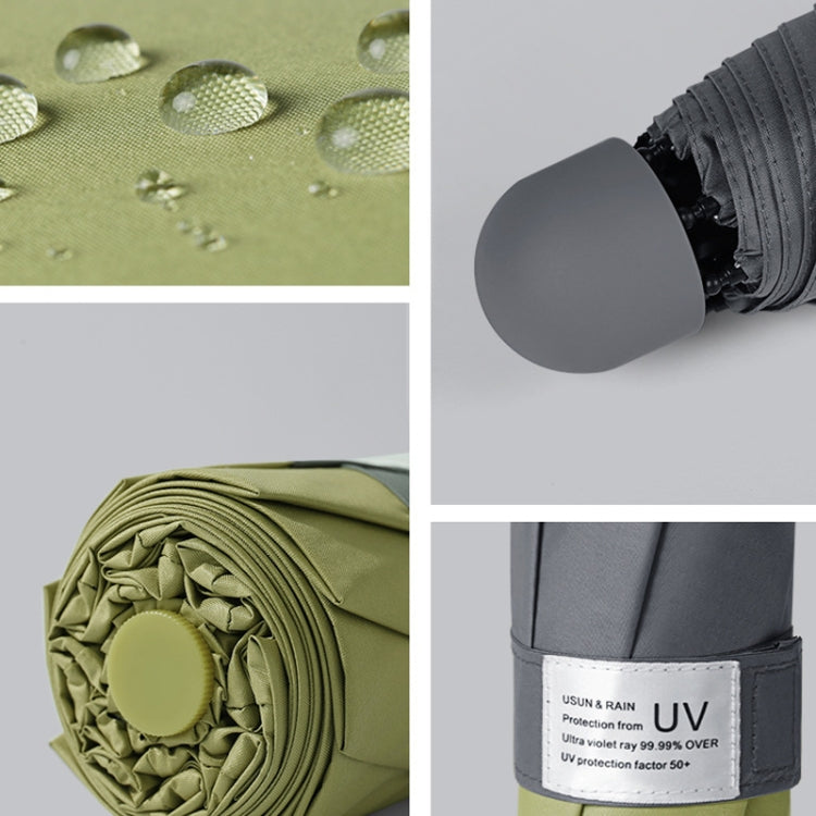 LY-0621 五折八骨傘簡約黑膠防晒遮陽傘