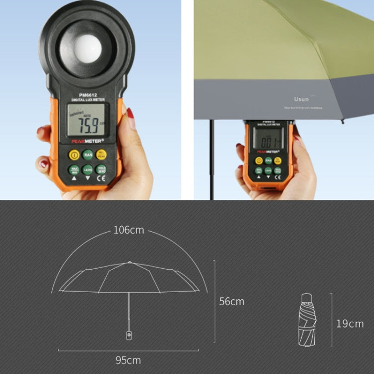 LY-0621 五折八骨傘簡約黑膠防晒遮陽傘