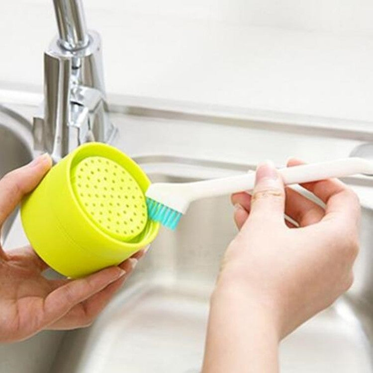 兩套一賣 2支套裝  雙頭帶尾部刮鏟門窗縫隙清潔刷杯刷