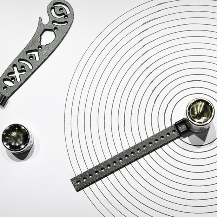 多功能繪圖尺創意畫圖工具磁性圓規尺