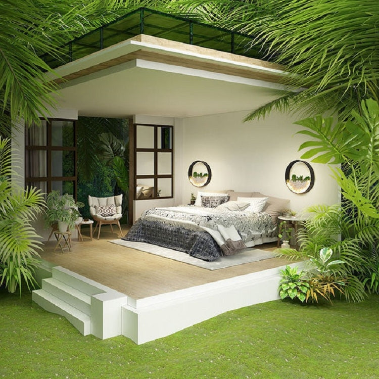 客廳背景牆卧室床頭圓形多肉植物田園裝飾壁燈