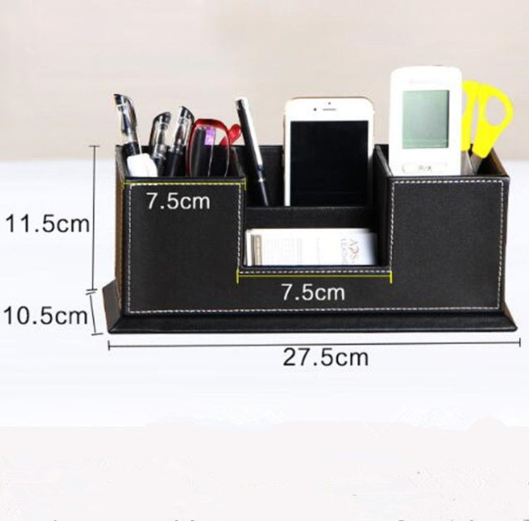 創意筆架時尚皮革多功能桌面辦公收納筆盒座插雙筆筒