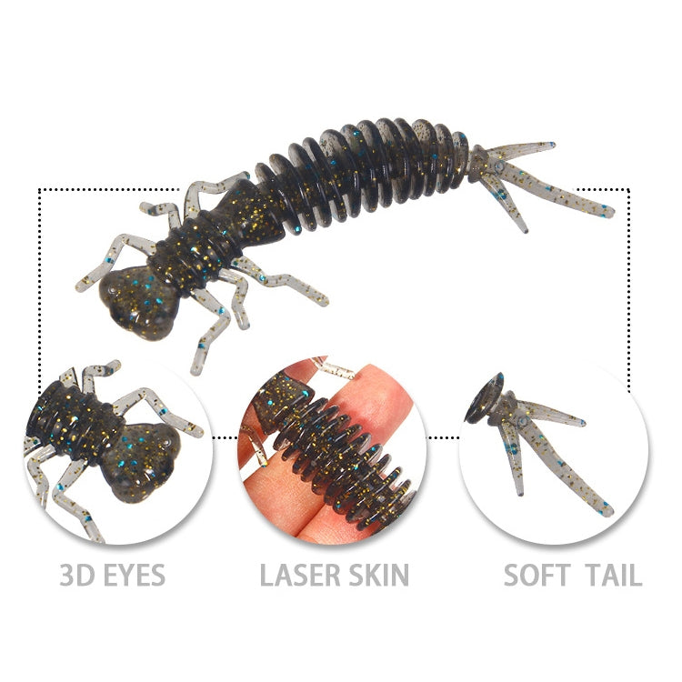 15個一賣 幼蟲硅膠軟餌8色路亞餌