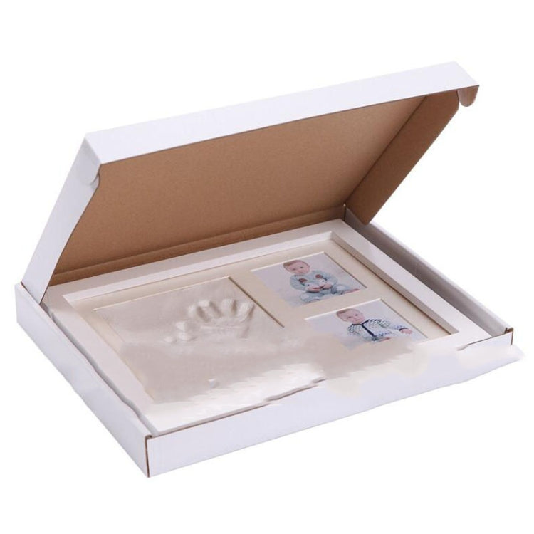 實木帶罩三格寶寶手腳模手足印手印泥相框