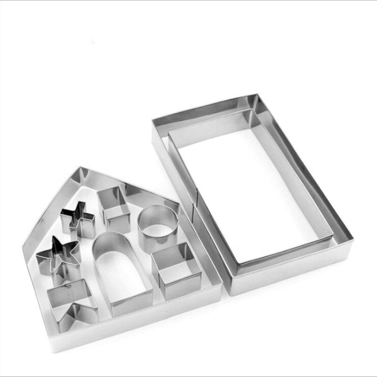 10件套 3D立體不銹鋼餅乾模具 聖誕節薑餅屋烘焙工具