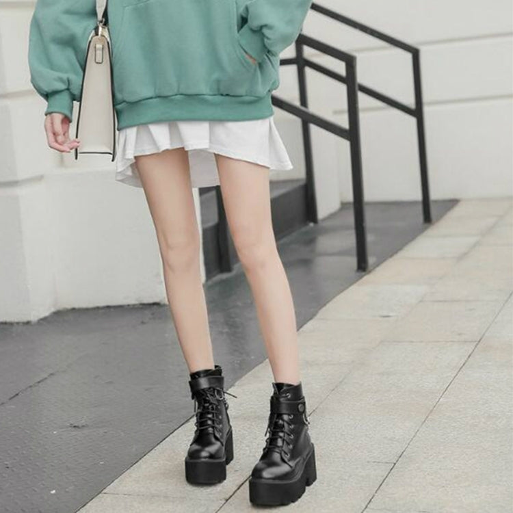 厚底馬丁靴側拉鏈帥氣短靴