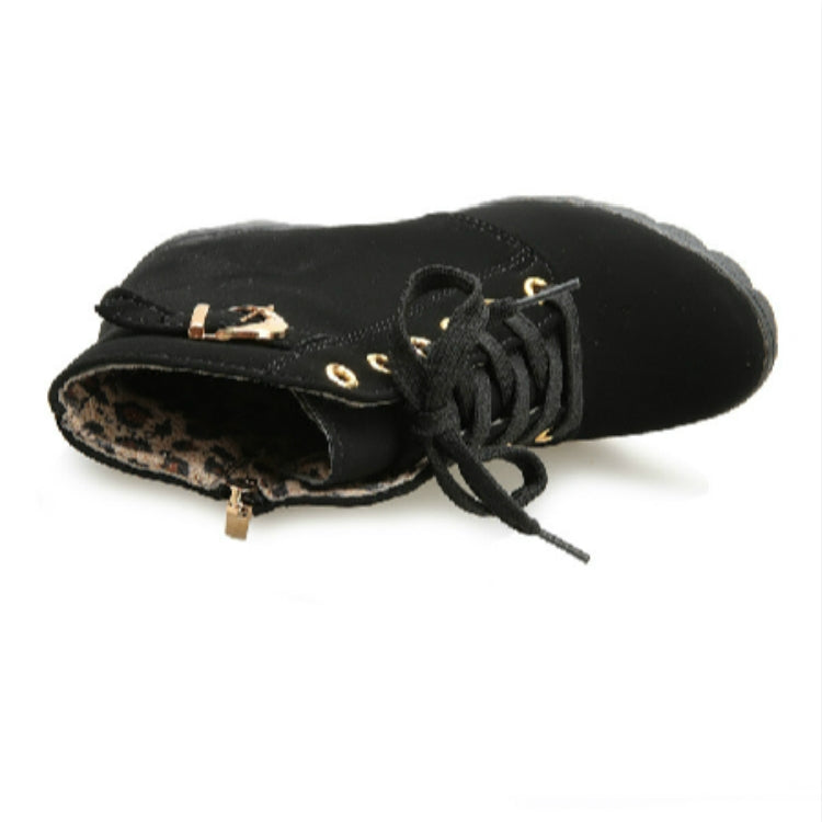 時尚方形高跟鞋純色運動鞋雪地靴