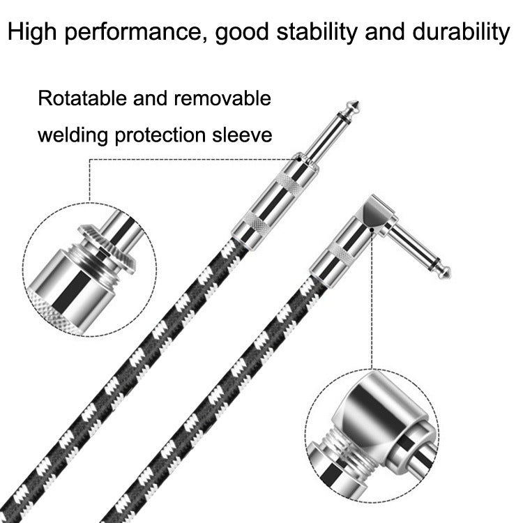1直頭+1彎頭 6.35mm吉他線無氧銅芯TS大二芯連接線