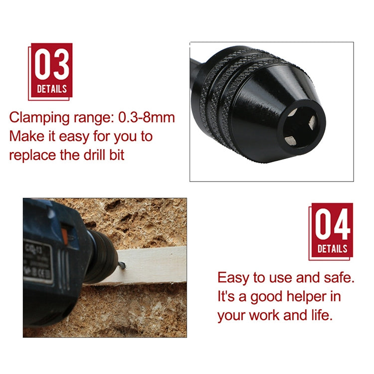 六角柄迷你鑽夾 轉換三爪夾頭電動工具