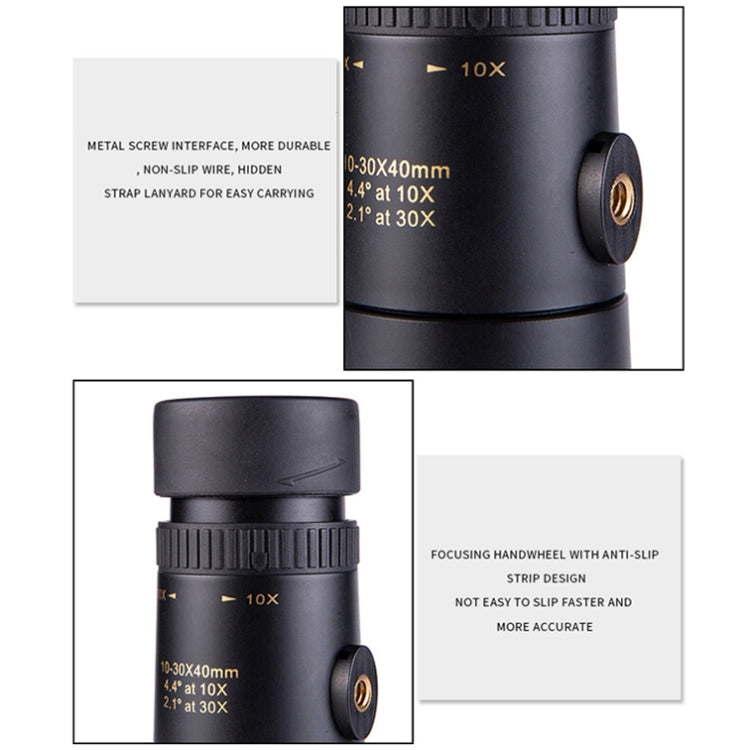 力迅 10-30x40 單筒高清高倍望遠鏡 手機迷你望遠鏡