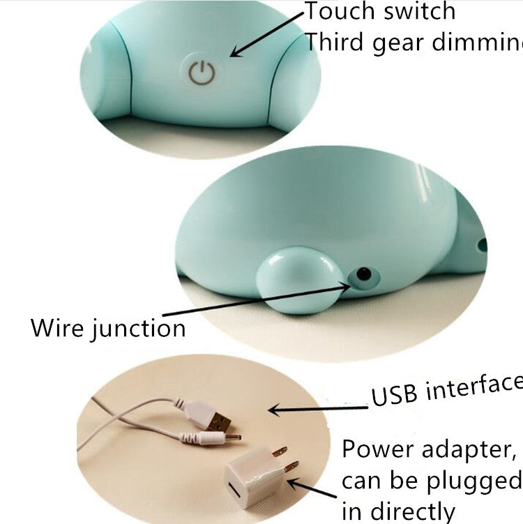 時尚可愛卡通萌萌兔LED三檔調光觸控檯燈