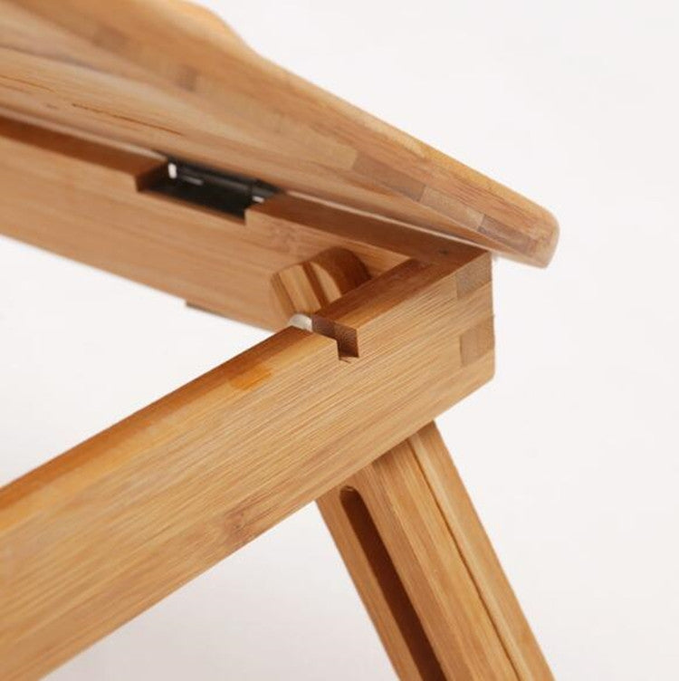 楠竹摺疊電腦桌床上卡槽筆記本電腦桌簡易懶人升降電腦桌