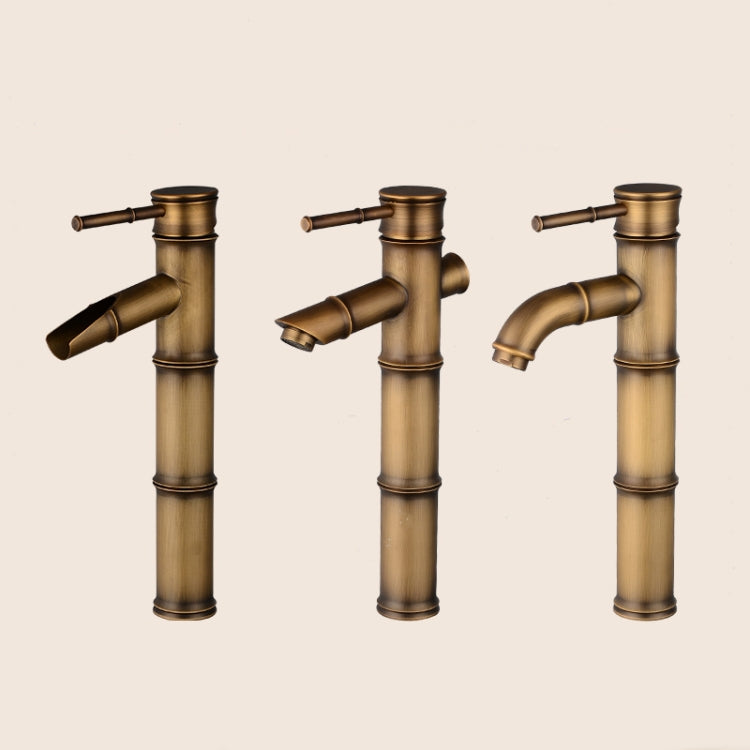 仿古冷熱水衛生間盆竹節瀑布面盆全銅水龍頭