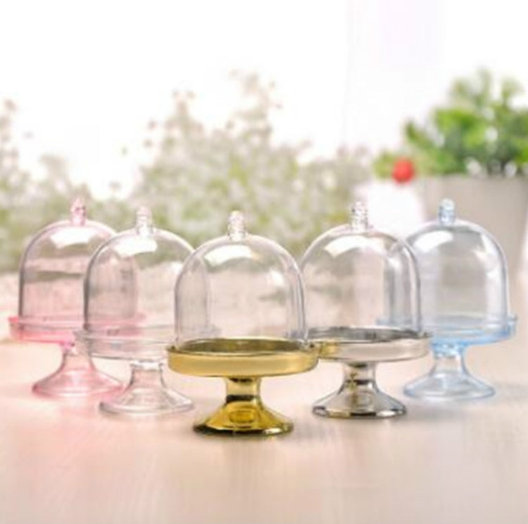 12個一賣 創意塑料小糖果盒 透明燈罩迷你食玩托盤形糖果盒子玩具