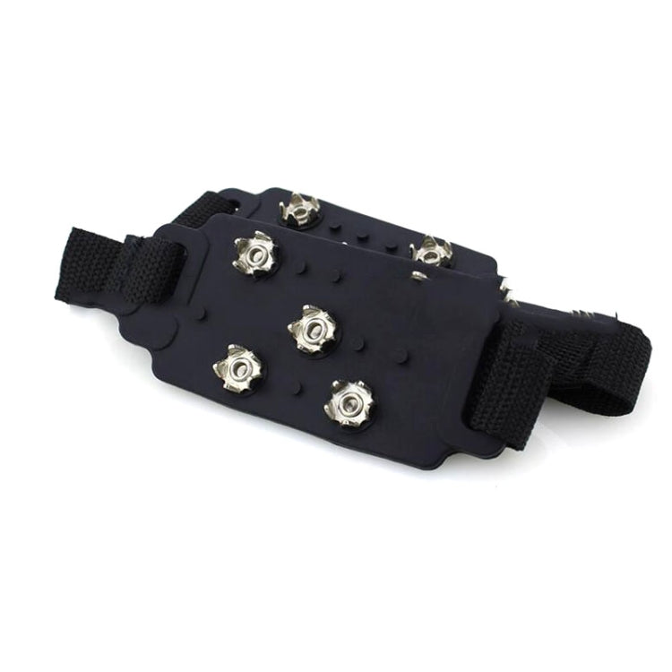 1對 綁帶式5齒硅膠冰爪戶外防滑鞋套 用於冰雪地面