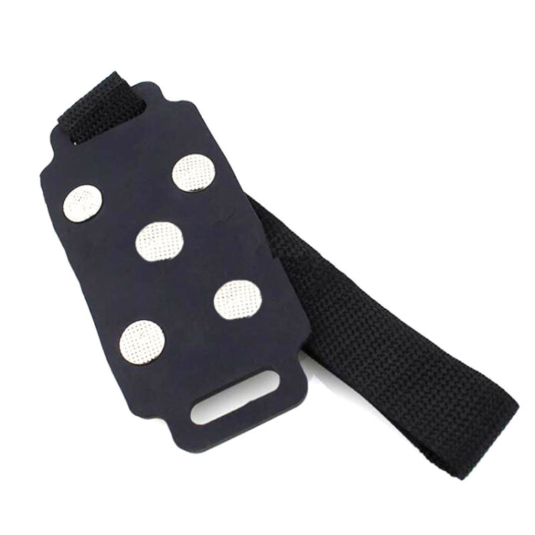 1對 綁帶式5齒硅膠冰爪戶外防滑鞋套 用於冰雪地面