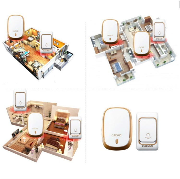 CACAZI K01呼叫器無線智能音樂防水門鈴 顏色隨機 美規/歐規/英規