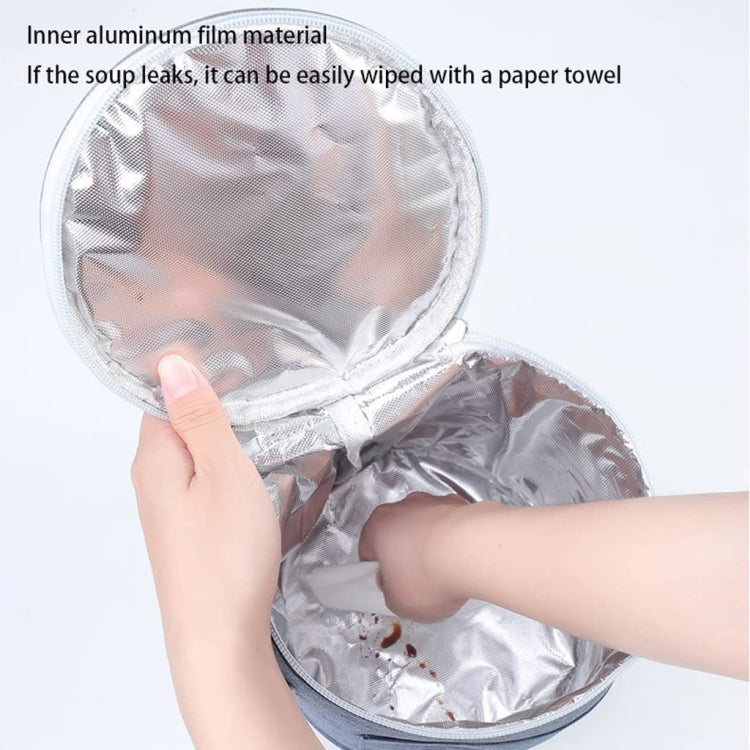 圓形保溫飯盒袋手提便當包上班帶飯包包午餐包