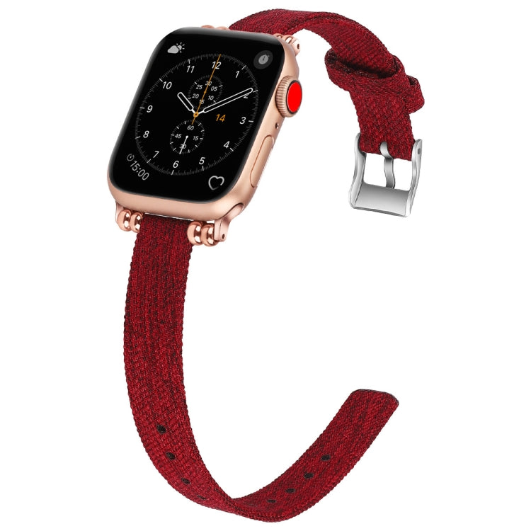 尼龍帆布串珠錶帶適用於Apple Watch Series