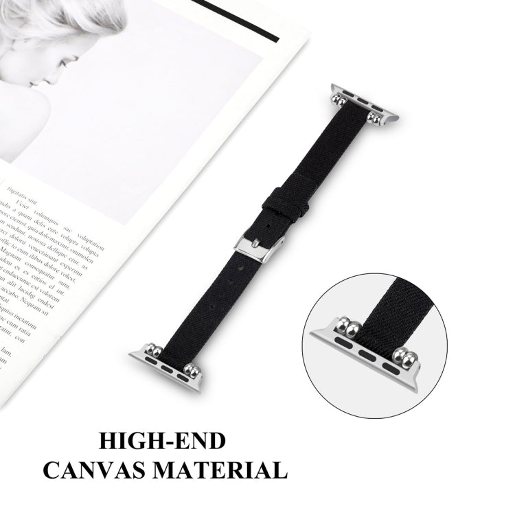 尼龍帆布串珠錶帶適用於Apple Watch Series