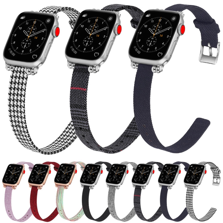 尼龍帆布串珠錶帶適用於Apple Watch Series