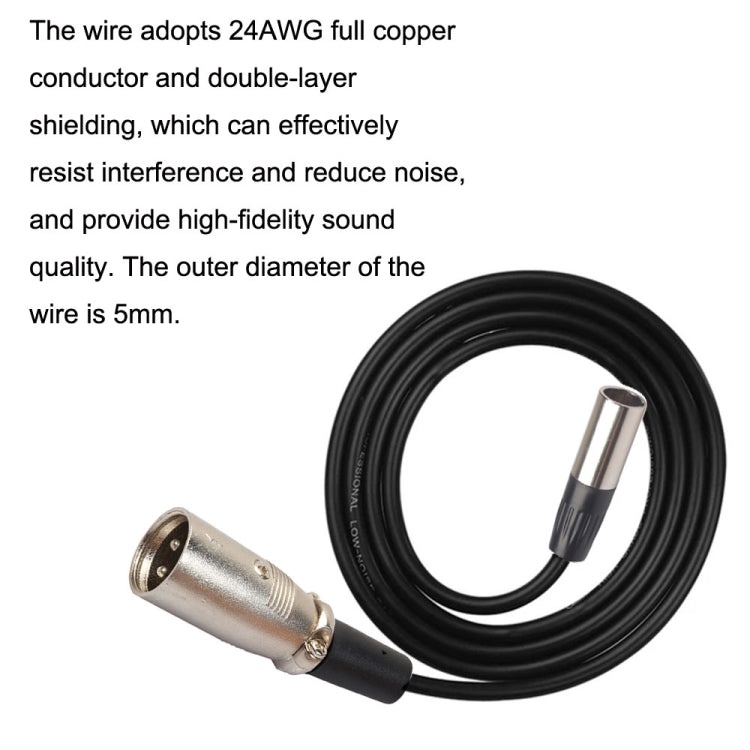 Xlrmini 卡龍公對Mini公平衡線用於48V聲麥克風音頻線