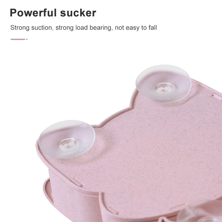 卡通狗狗牙刷牙膏吸壁式置物架，尺寸:16x14x5厘米