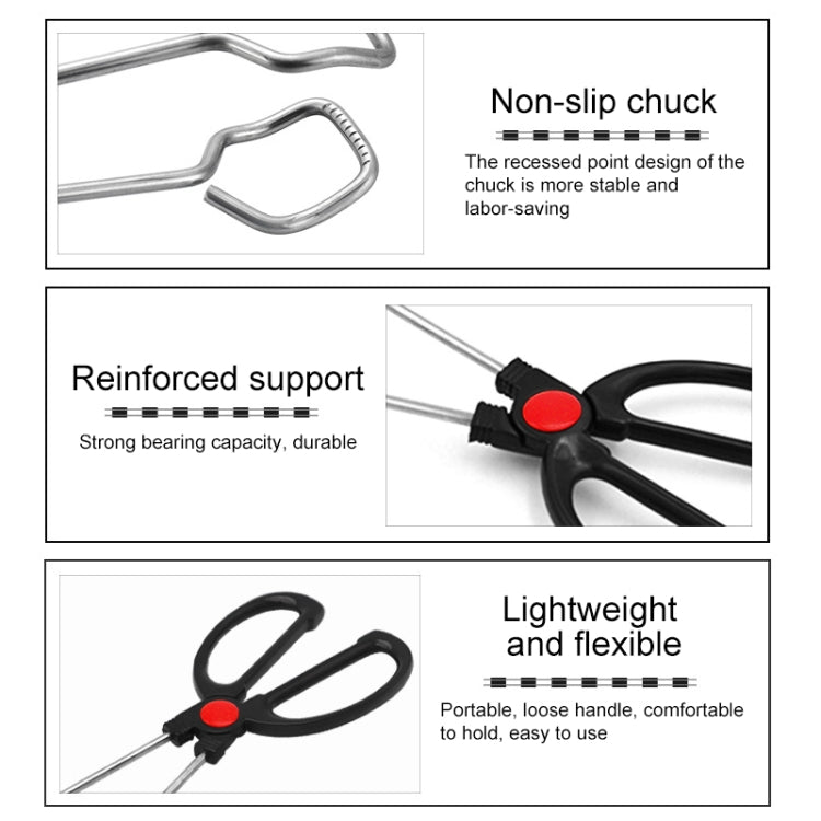 不銹鋼塑料柄燒烤鉗食物夾燒烤工具