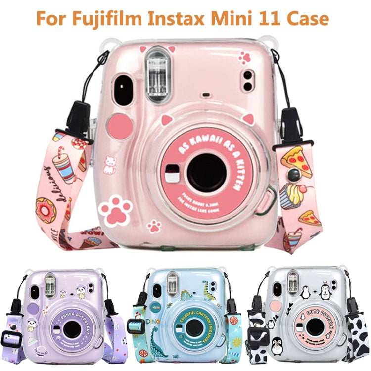 5套賣 適用於Fujifilm Instax Mini 11 收納殼+肩帶+貼紙3合一套裝