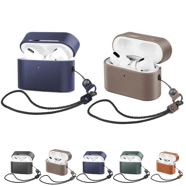 無線耳機保護殼牛皮套分體收納盒帶手繩