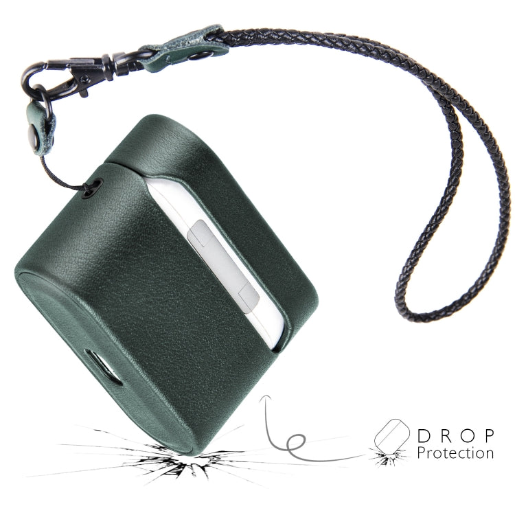 無線耳機保護殼牛皮套分體收納盒帶手繩