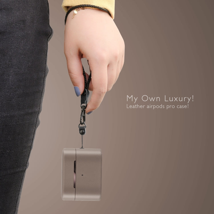 無線耳機保護殼牛皮套分體收納盒帶手繩