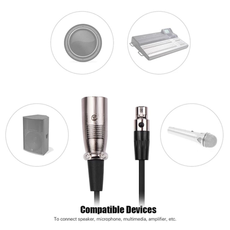 Xlrmini 卡龍公對Mini母平衡線用於48V聲麥克風音頻線話