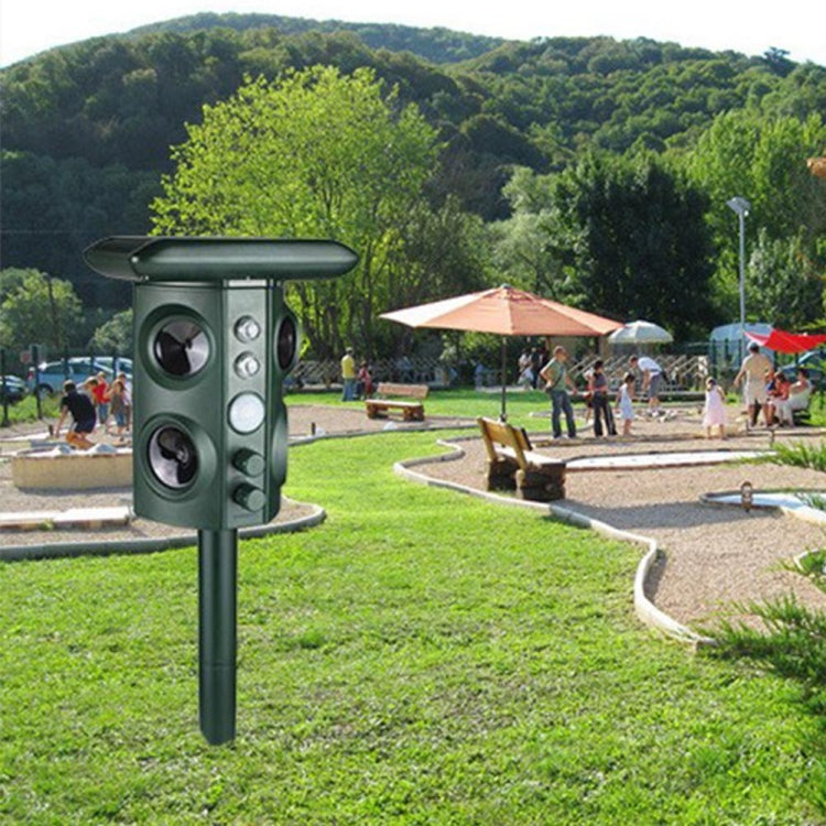 戶外太陽能動物驅趕器超聲波振動多功能驅蛇器