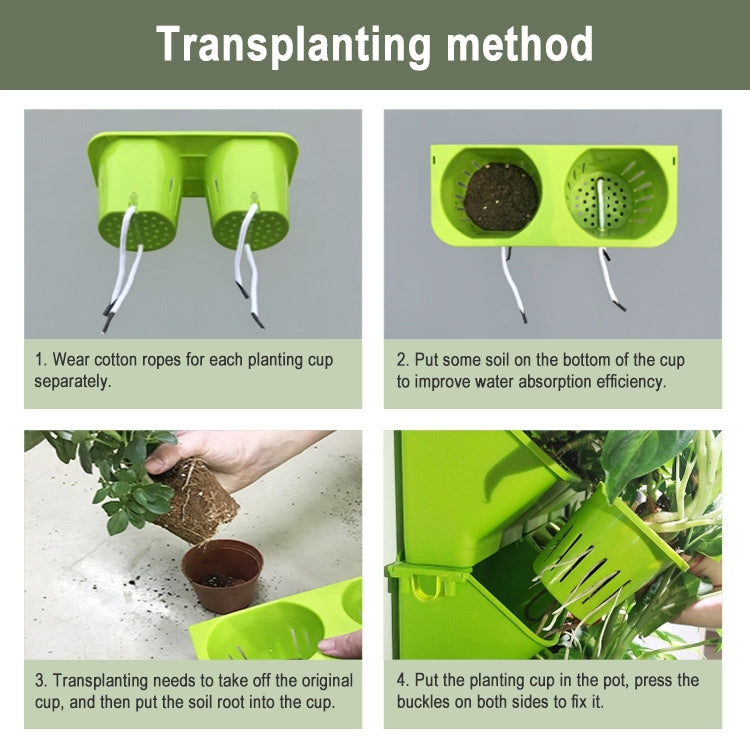 室內裝飾植物牆花盆 客廳陽台垂直綠化種植盒立體組合壁掛盆，尺寸: 24x14x57cm