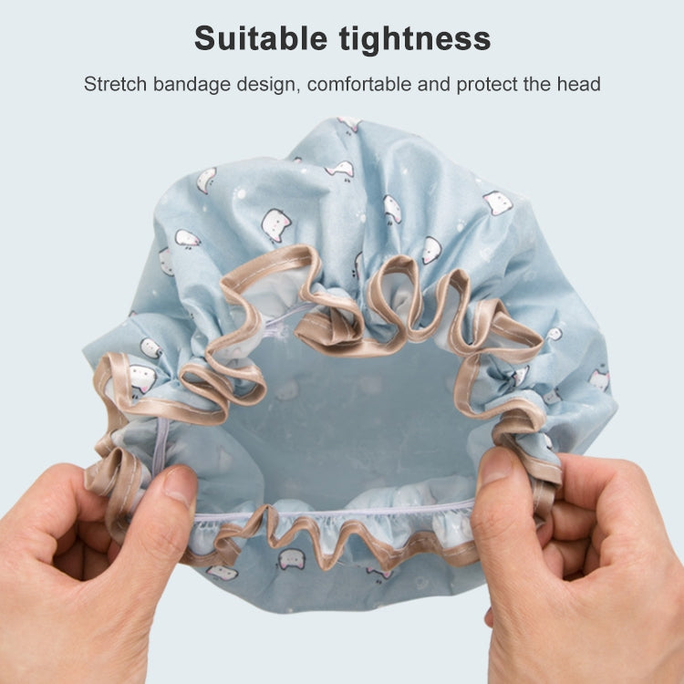 厚防水浴帽雙層淋浴發套女性用品浴帽，尺寸:28厘米