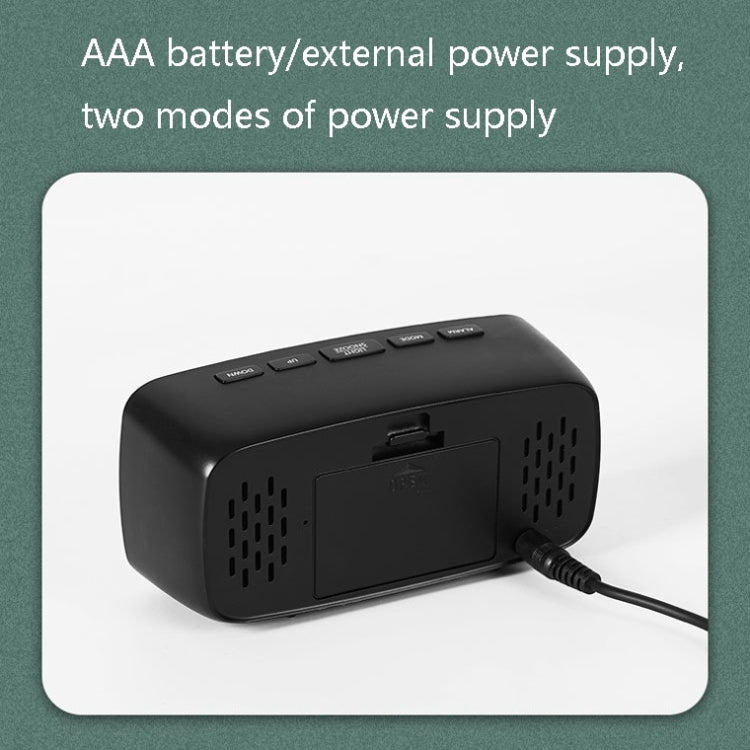 電池插電兩用LED時鐘床頭鬧鐘,