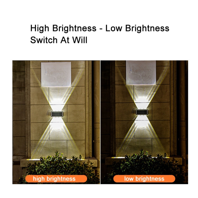太陽能光控感應上下雙頭壁燈戶外防水洗牆燈