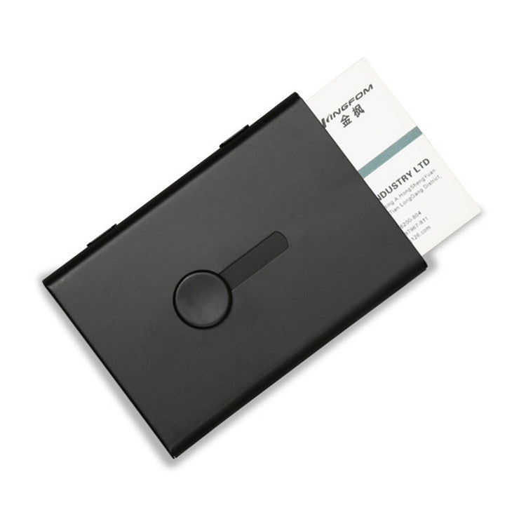 金屬便攜手推名片盒超薄磨砂輕便名片包裝盒